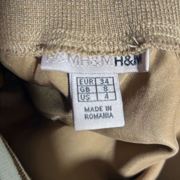 H&M Brown Silk Cargo Mini Skirt | Size US 4 - Picture 7 of 9